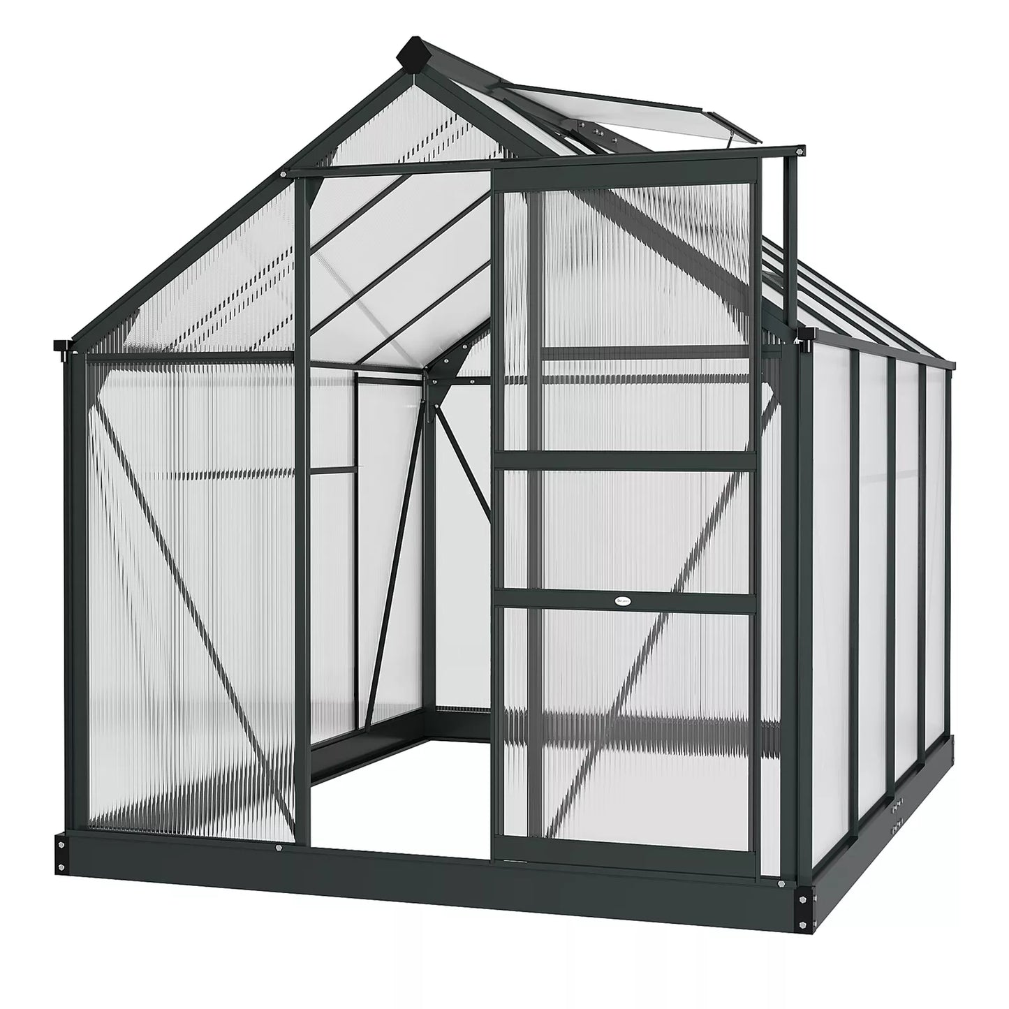 Polycarbonate Greenhouse Large Walk-In Greenhouse with Slide Door and Windows