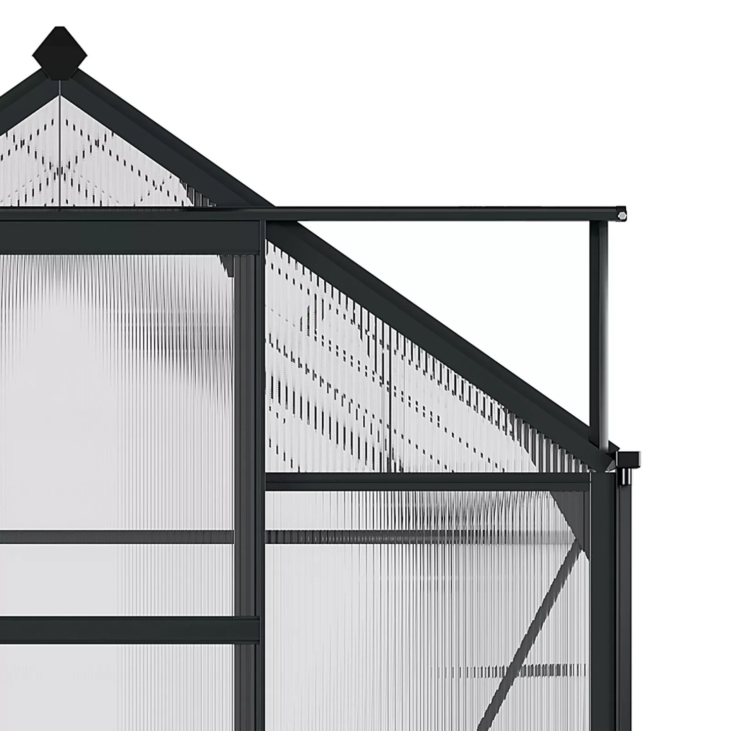 Polycarbonate Greenhouse Large Walk-In Greenhouse with Slide Door and Windows