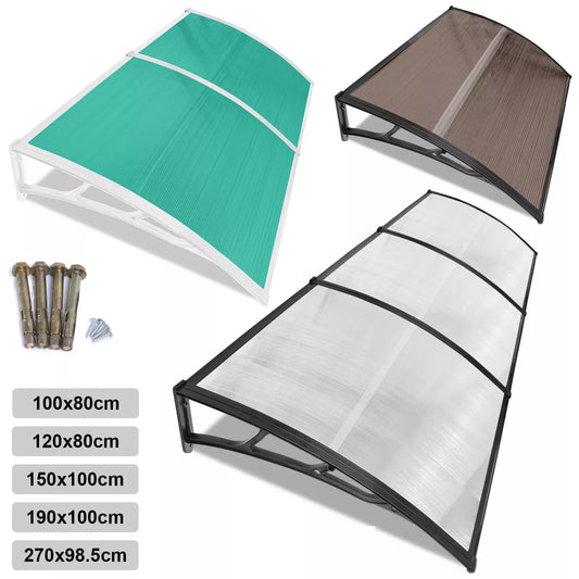 Door Canopy Awning Shelter - Front/Back Porch Outdoor Shade, Patio Roof Rain Cover