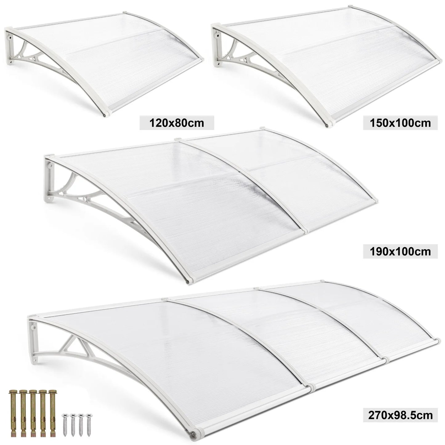 Door Canopy Awning Shelter - Front/Back Porch Outdoor Shade, Patio Roof Rain Cover