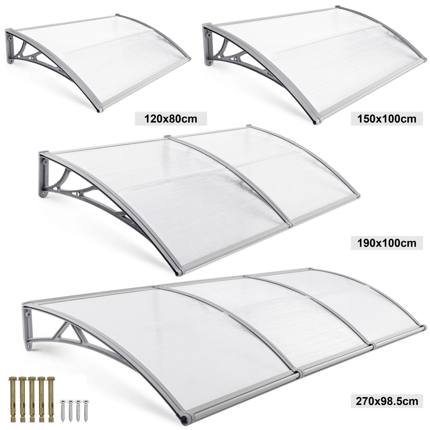 Door Canopy Awning Shelter - Front/Back Porch Outdoor Shade, Patio Roof Rain Cover