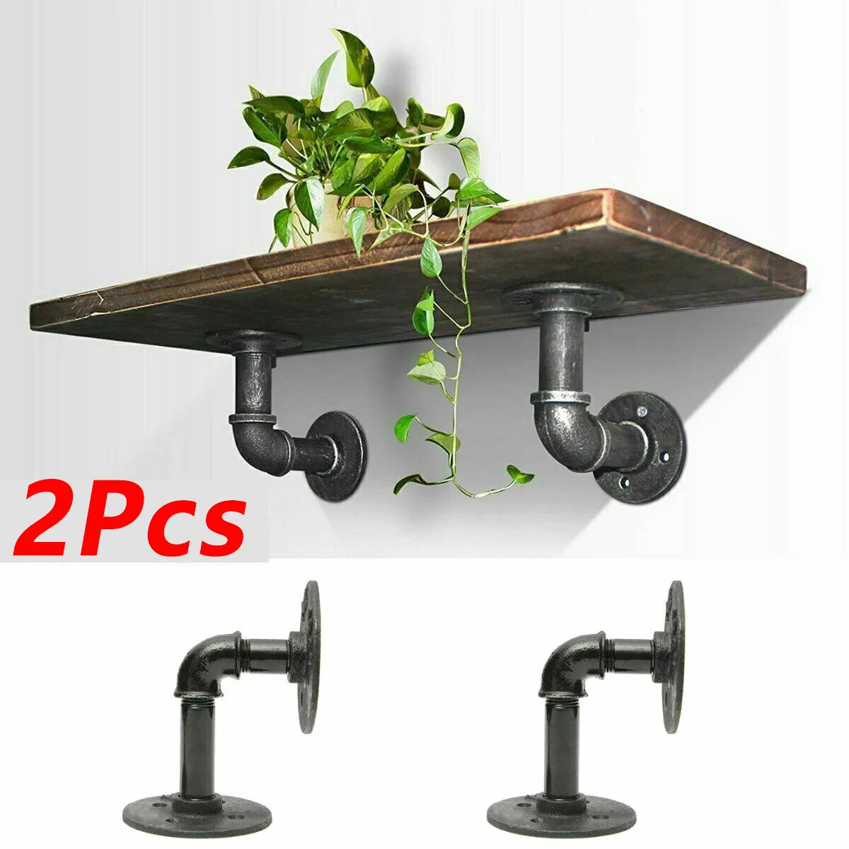 4 Pack Heavy Duty Metal Floating Shelf Brackets (20CM) for Wall Support and Hanging