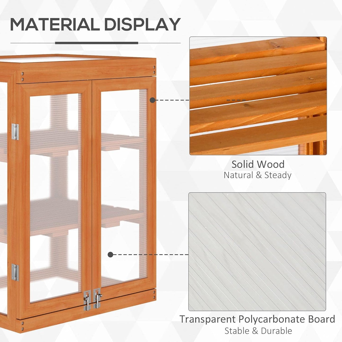 3-tier Wood Greenhouse Plant Storage Shelf Garden Cold Frame Grow House