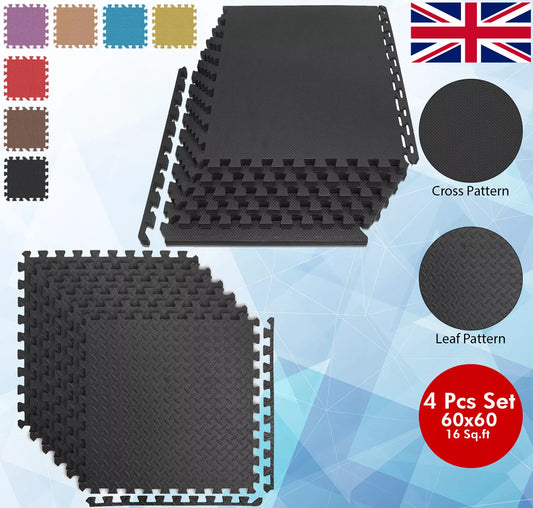 EVA Interlocking Floor Mats | Soft Foam Gym Flooring | Tiles 12mm 60x60cm