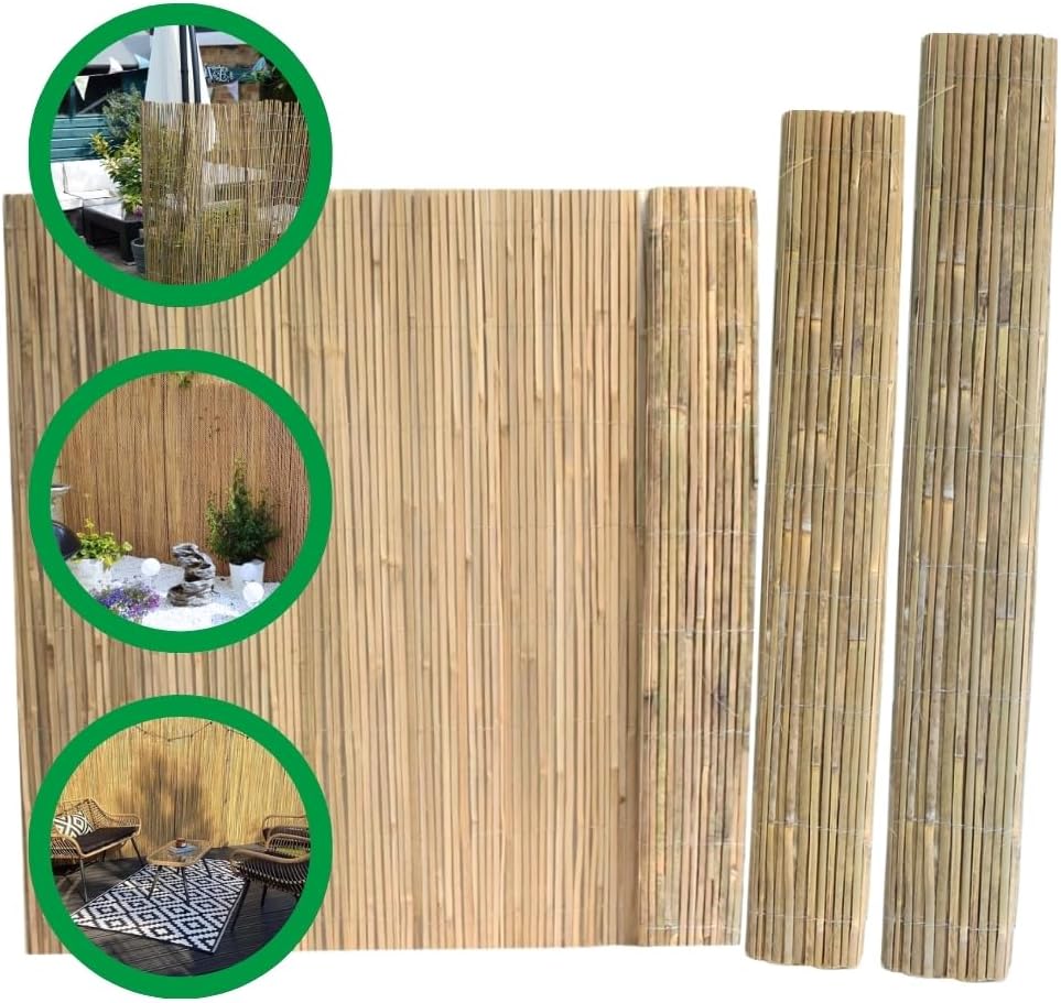 Natural Split Bamboo Reed Garden Screening for Privacy and Outdoor Fencing