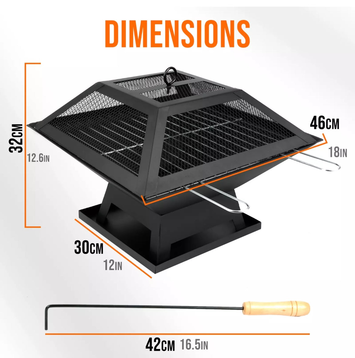 Outdoor Fire Pit and BBQ Grill Heater Camping Fire Bowl Pit Stove for Garden Portable Travel BBQ