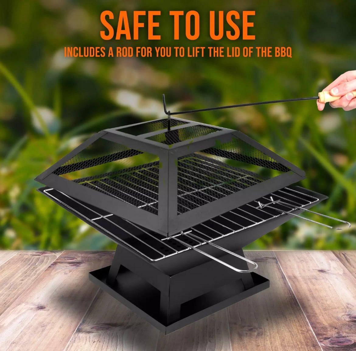 Outdoor Fire Pit and BBQ Grill Heater Camping Fire Bowl Pit Stove for Garden Portable Travel BBQ