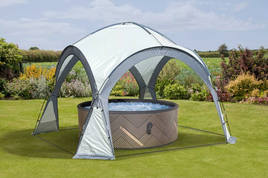 Garden Gazebo Dome Shelter - Party Tent with 4 Mesh Walls and 2 Sun Shade Walls