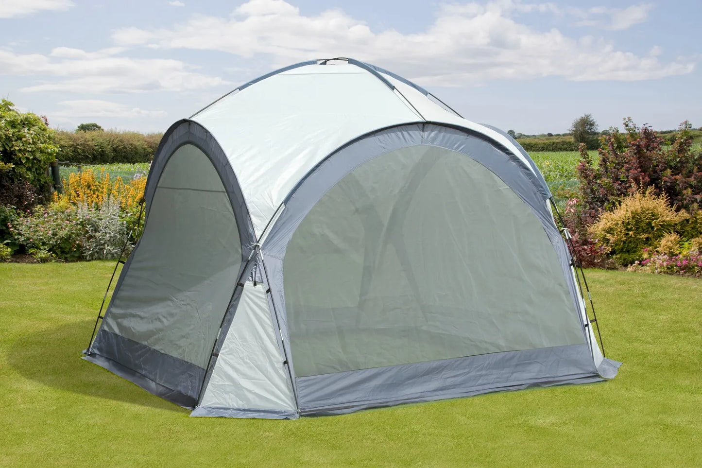 Garden Gazebo Dome Shelter - Party Tent with 4 Mesh Walls and 2 Sun Shade Walls