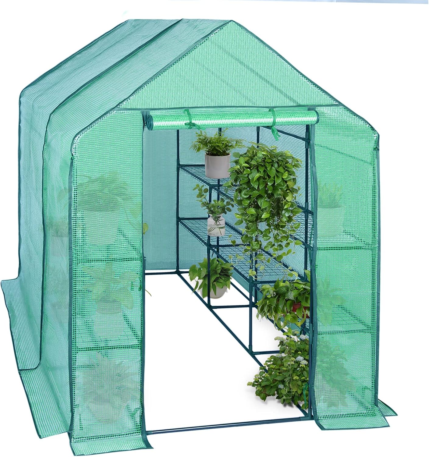 Garden Walk-In Plastic Greenhouse for Vegetables, Fruits, Flowers