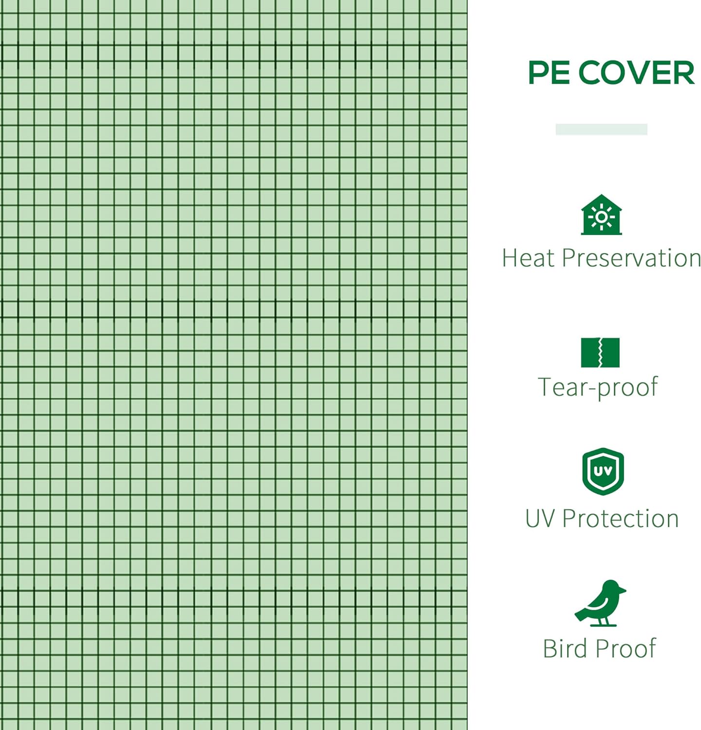 Small Polytunnel Greenhouse with Zipped Doors Compact Steel Frame for Backyard 295 x 100 x 80cm