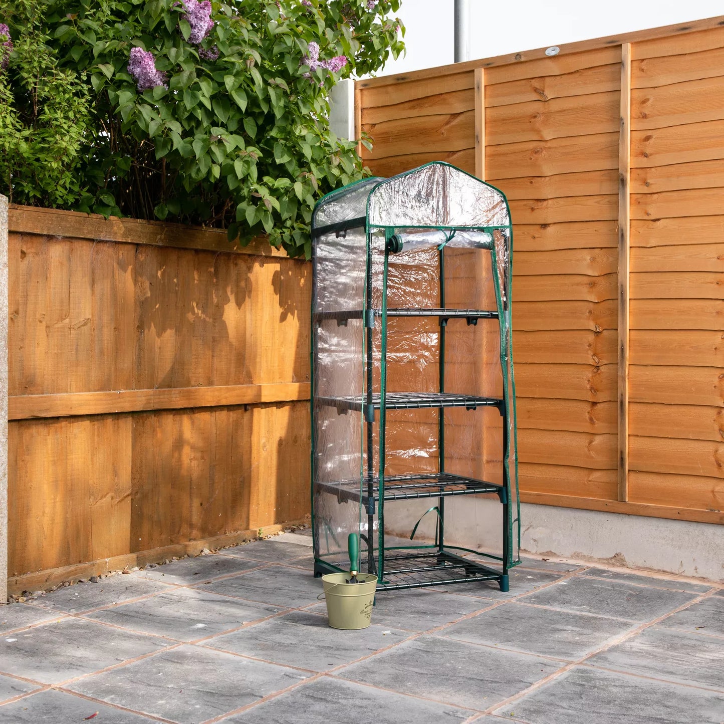 Mini Greenhouse Plastic 4 Shelves with Strong Weatherproof Reinforced Cover