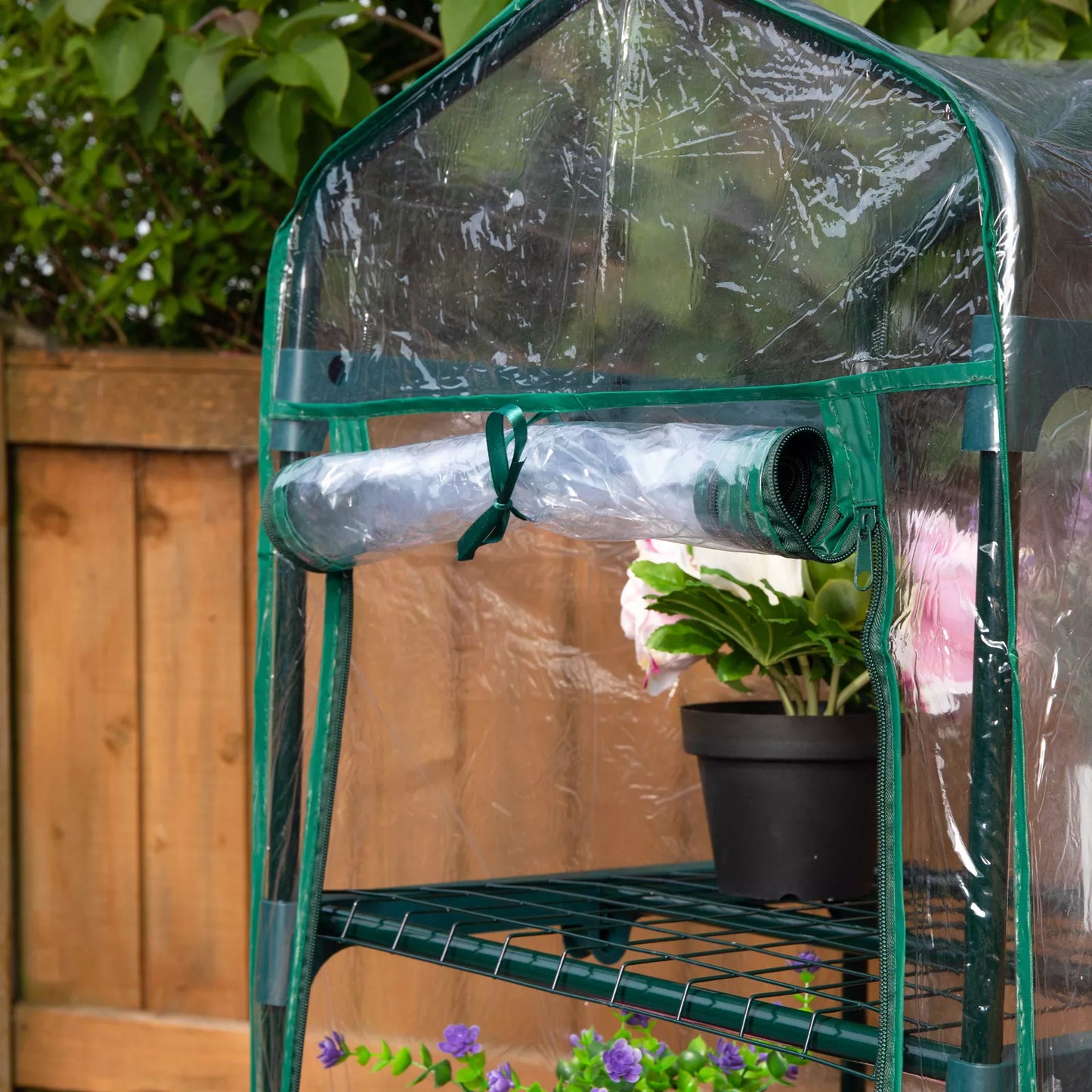 Mini Greenhouse Plastic 4 Shelves with Strong Weatherproof Reinforced Cover