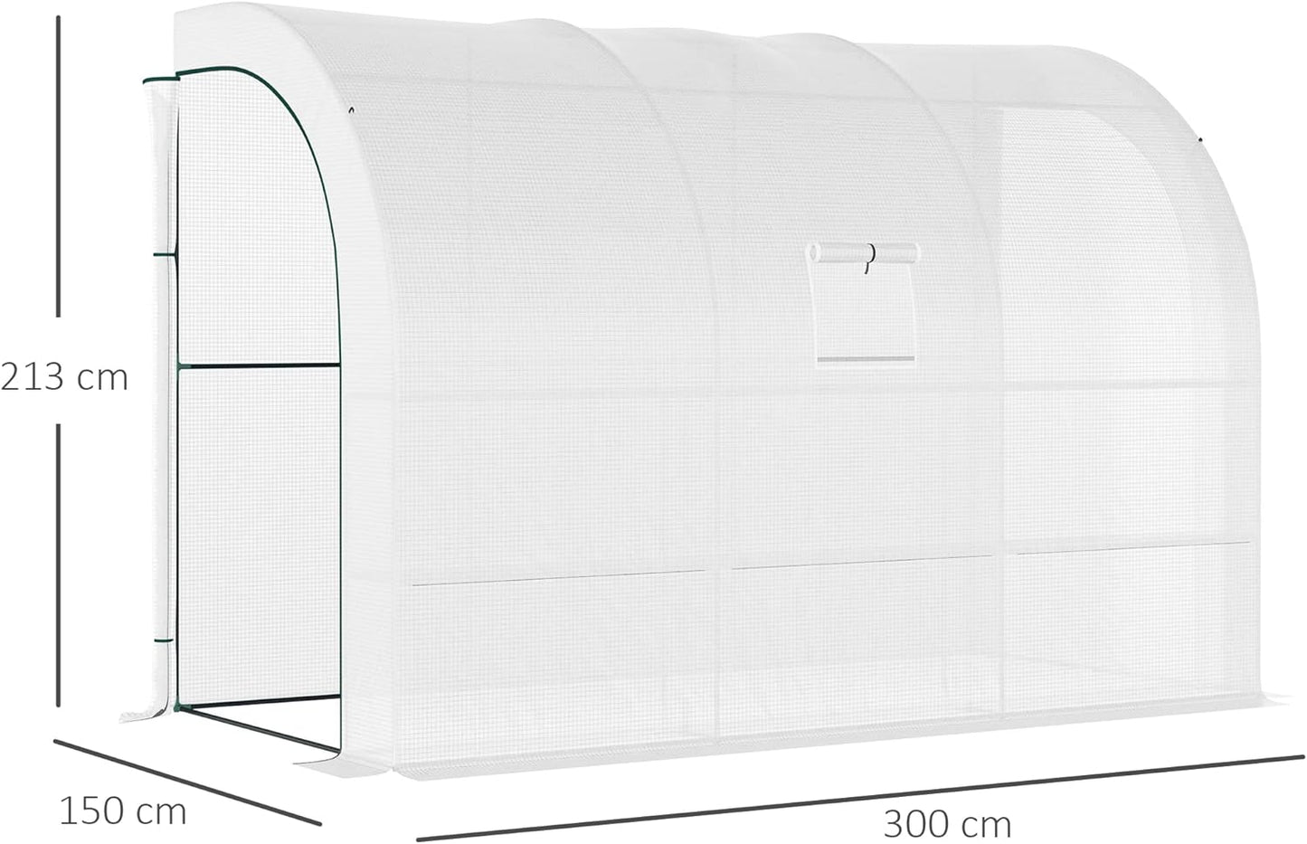 Walk-In Lean to Wall Greenhouse with Windows and Doors 2 Tiers 4 Wired Shelves for Garden