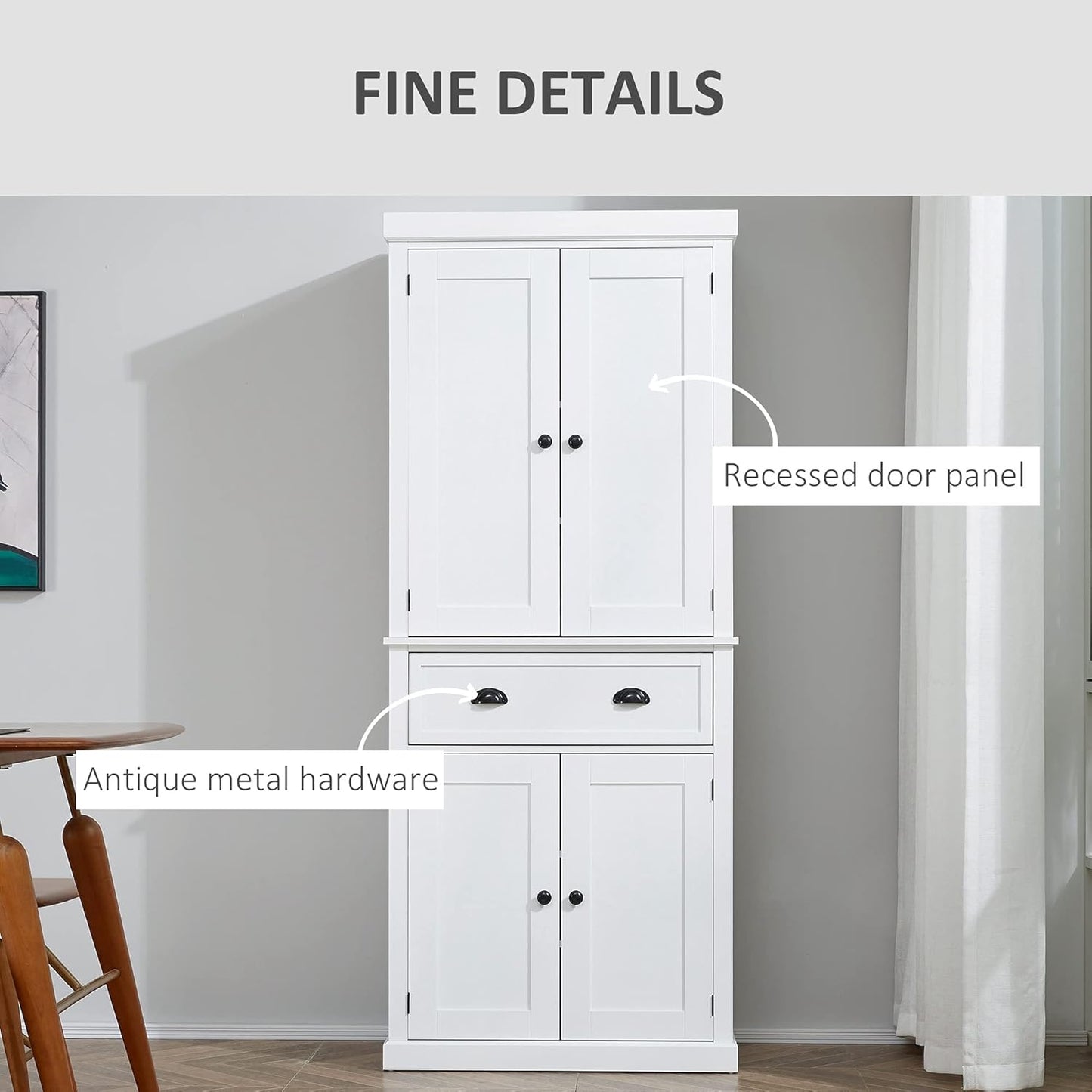 Freestanding Kitchen Cupboard Tall Storage Unit Pantry Utility Cabinet