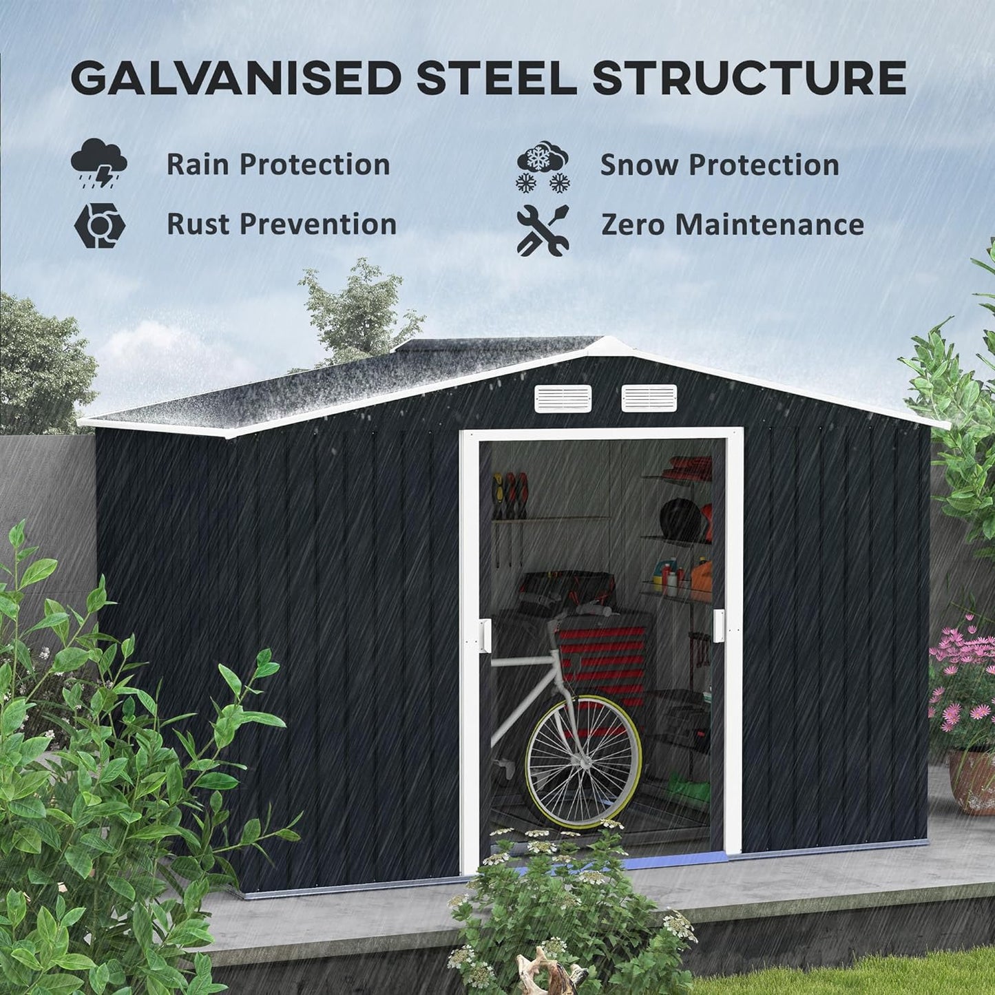 Solid Metal Garden Sheds