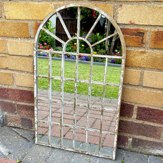 Metal Arched Garden Wall Mirror Antique Gothic Vintage for Garden Décor