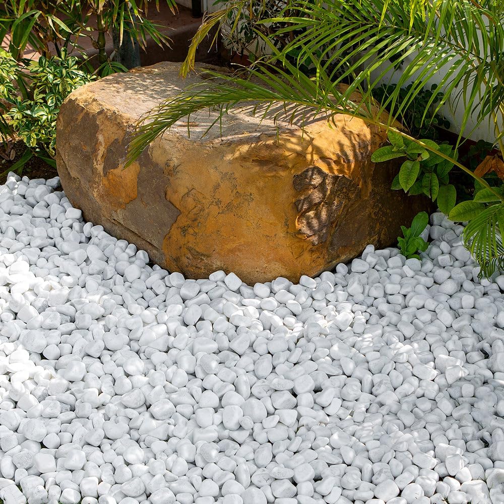 Polar White Cobbles Tumbled Stones for Elegant Garden Design