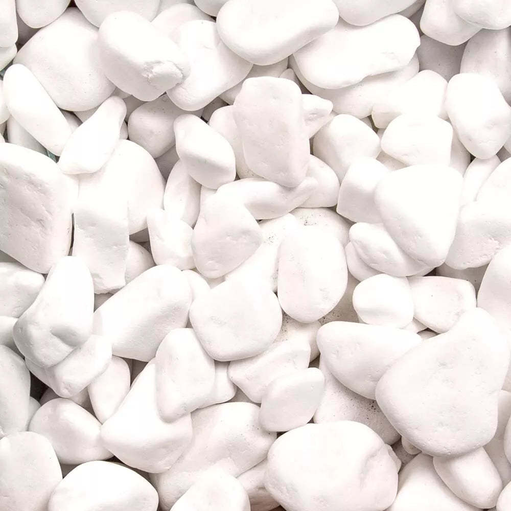 Polar White Cobbles Tumbled Stones for Elegant Garden Design