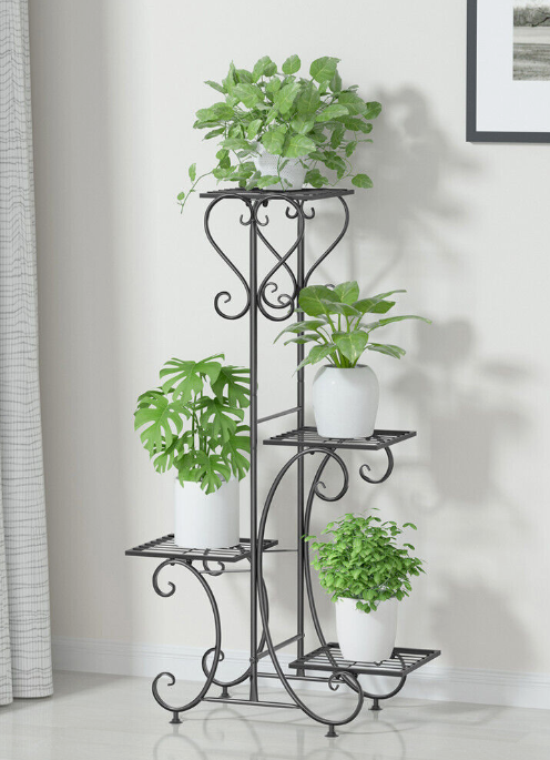 Outdoor Indoor Metal Plant Stand Planter Flower Pot Garden Shelf Shelving for Outdoor/Indoor