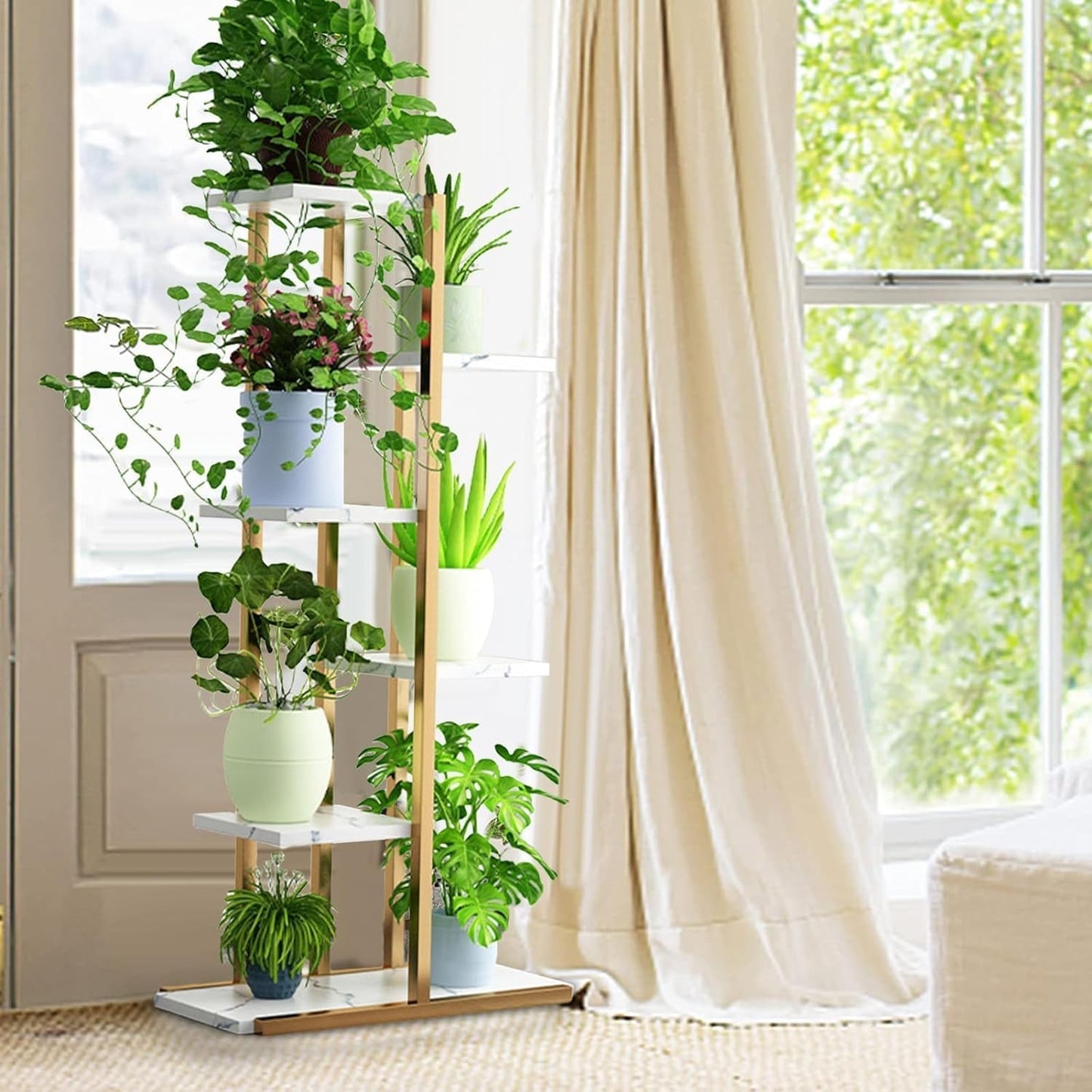 6 Tier Plant Stand Indoor Outdoor Display Rack, Garden Plant Shelf Rack Holder