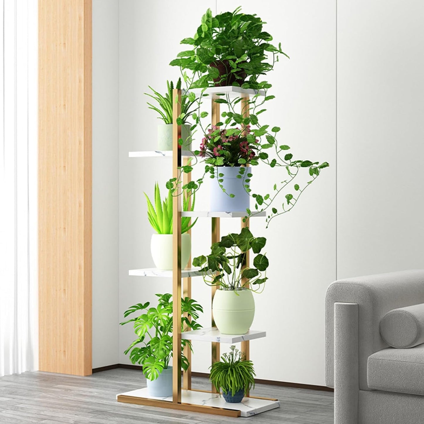 6 Tier Plant Stand Indoor Outdoor Display Rack, Garden Plant Shelf Rack Holder