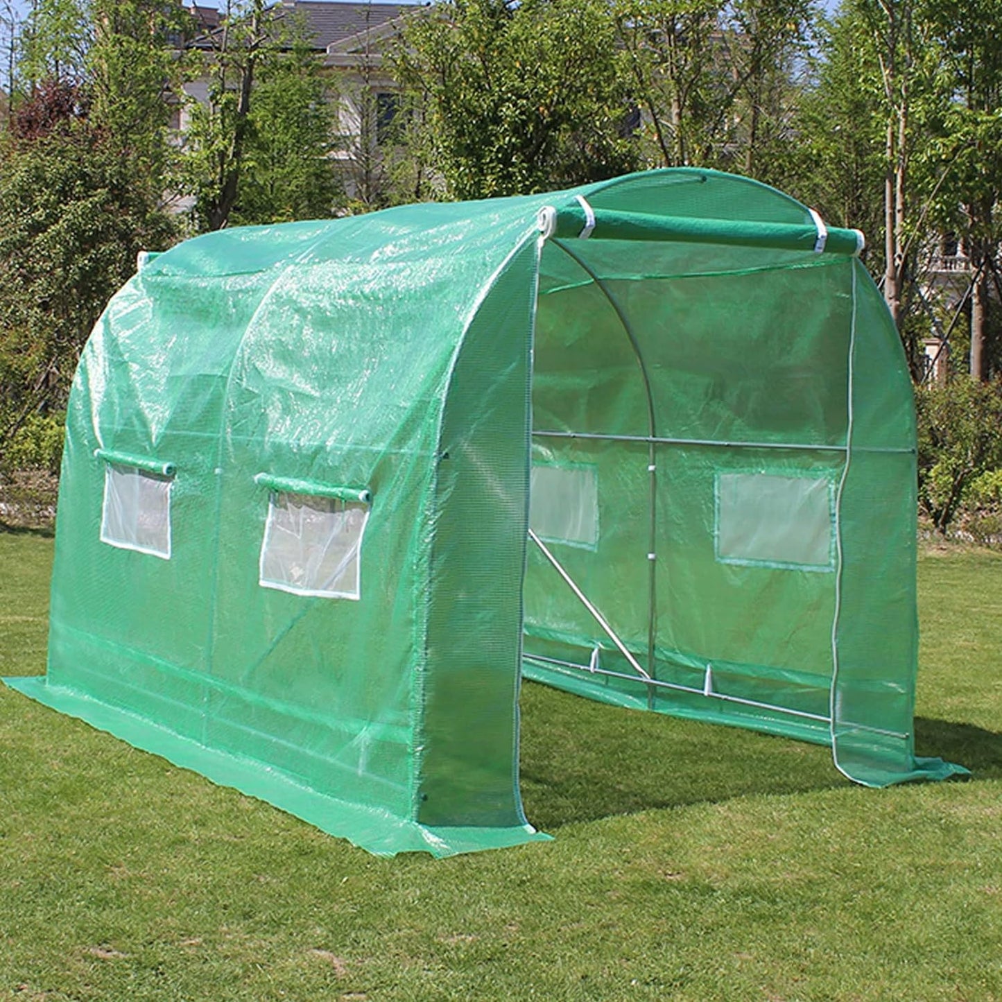 Polytunnel Greenhouse 3M X 2M Garden Polytunnel Cover Fully Steel Tube Steel Frame