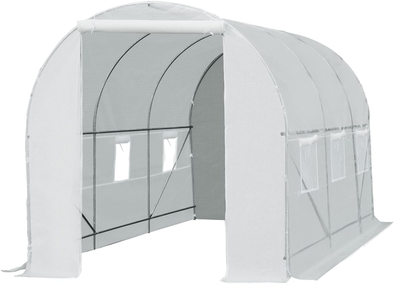 4x2 Meter Walk-in Polytunnel Greenhouse for Garden, Galvanized Steel