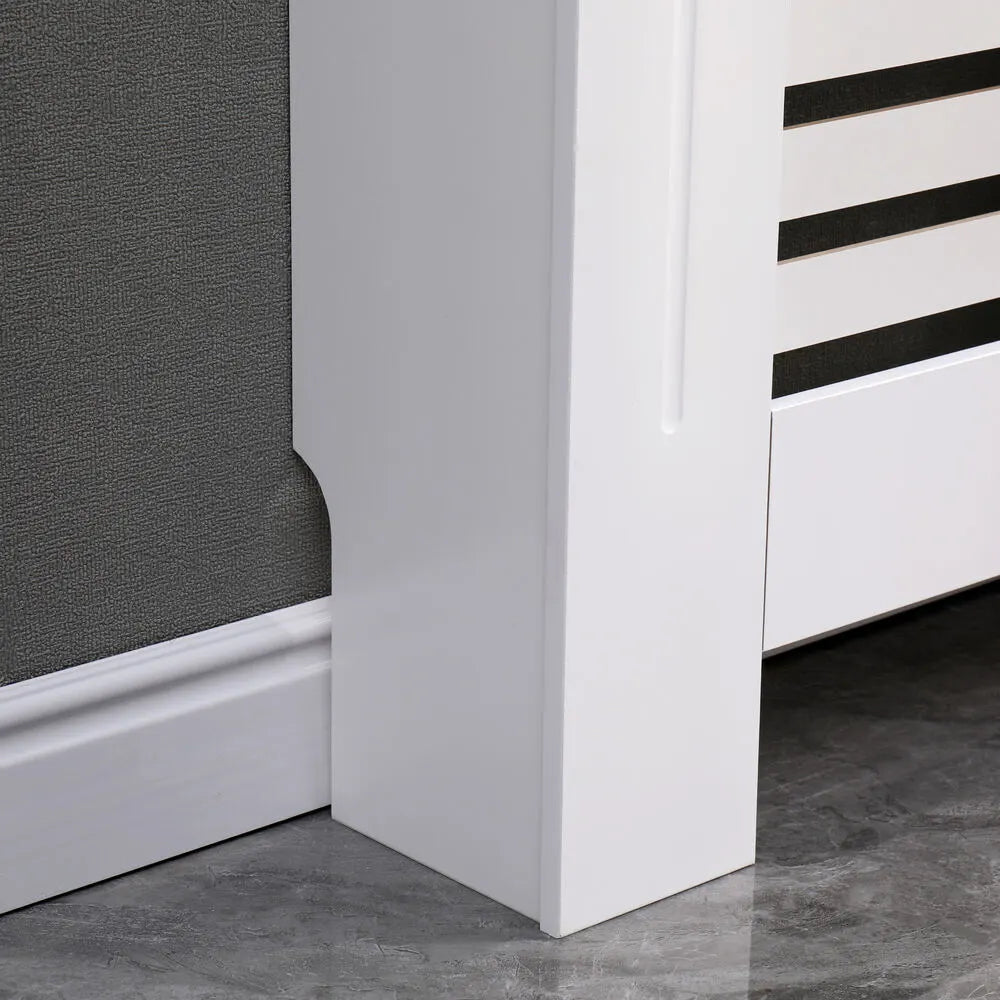 Radiator Cover Modern Horizontal Slat Grill MDF Cabinet White/Oak