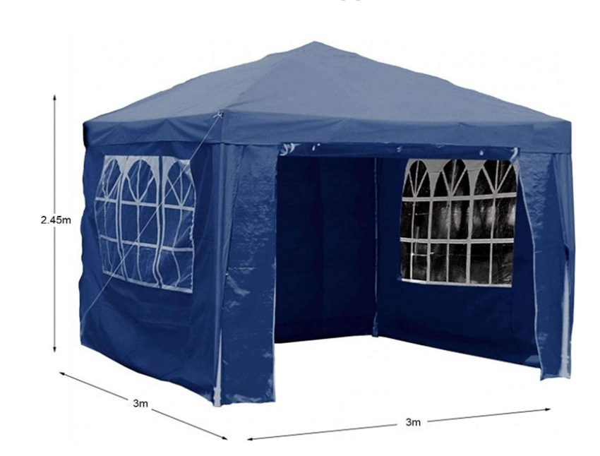 Outdoor Waterproof Garden Gazebo with Sides - 3m x 3m x 2.45m