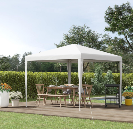 Garden Gazebo Marquee Party Tent - 2.7m x 2.7m - Wedding Canopy Outdoor in White