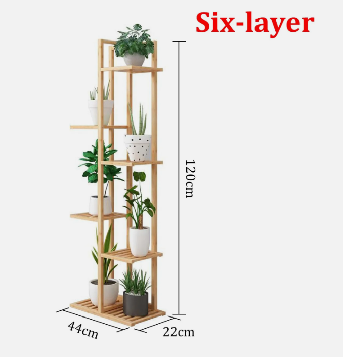 Wood Flower Display Plant Stand - 5/6 Tier Corner Shelf Storage Rack for Indoor/Outdoor