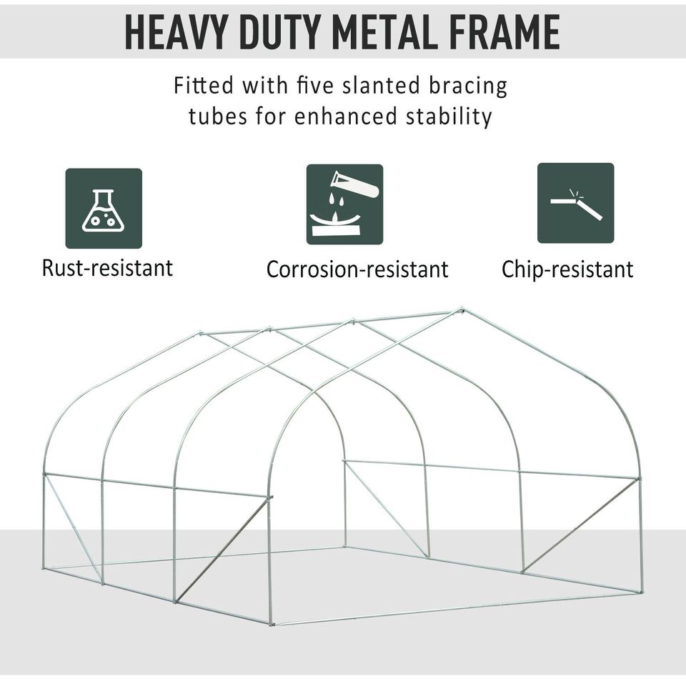 Walk-In Portable Greenhouse Garden Tunnel Shelter Plant Shed 4.5L X 3W X2H M