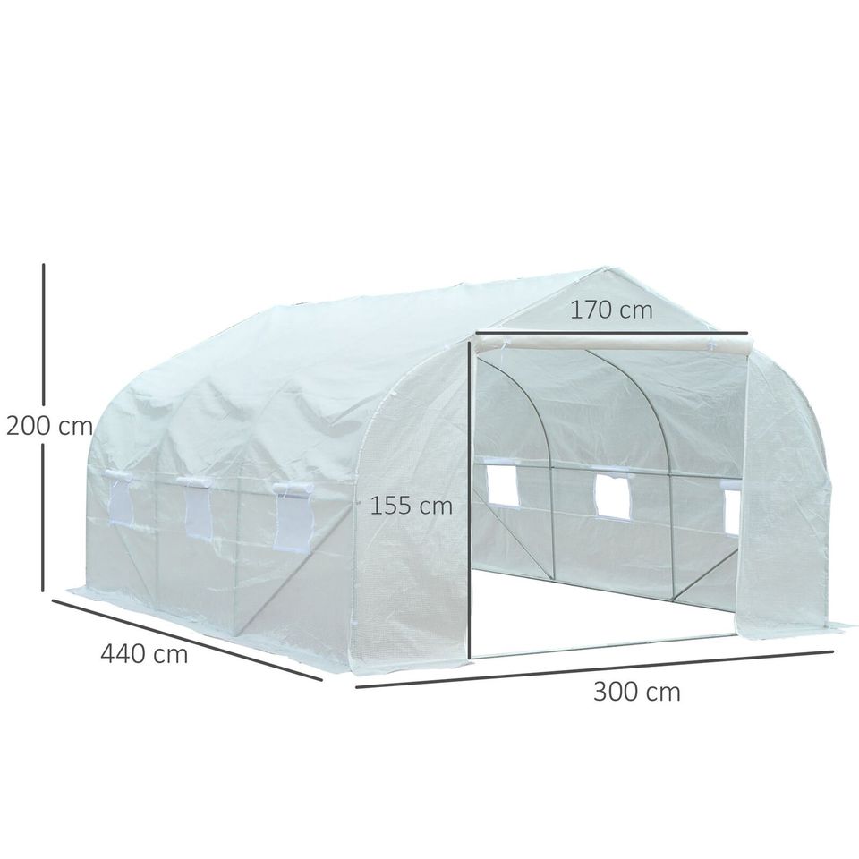 Walk-In Portable Greenhouse Garden Tunnel Shelter Plant Shed 4.5L X 3W X2H M