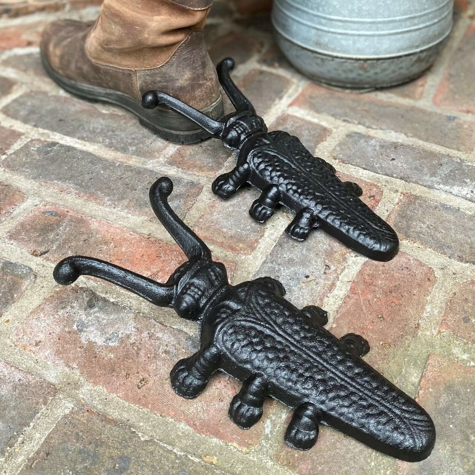 Set of 2 Cast Iron Beetle Boot Jack Wellie Shoe Pull Remover Wellington Puller