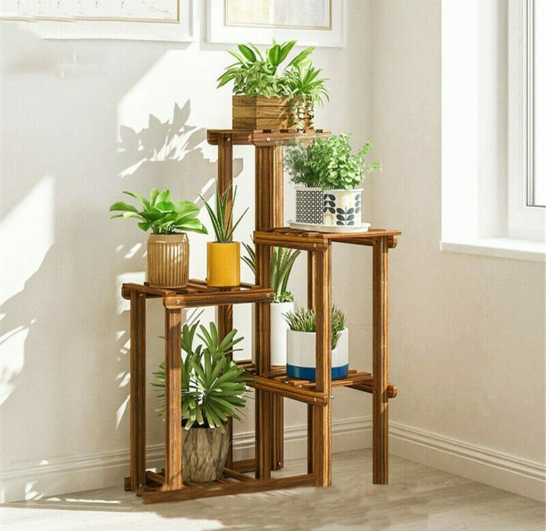 Tall Indoor Corner Plant Stand Flower Pot Shelf Rack Bonsai Window Display