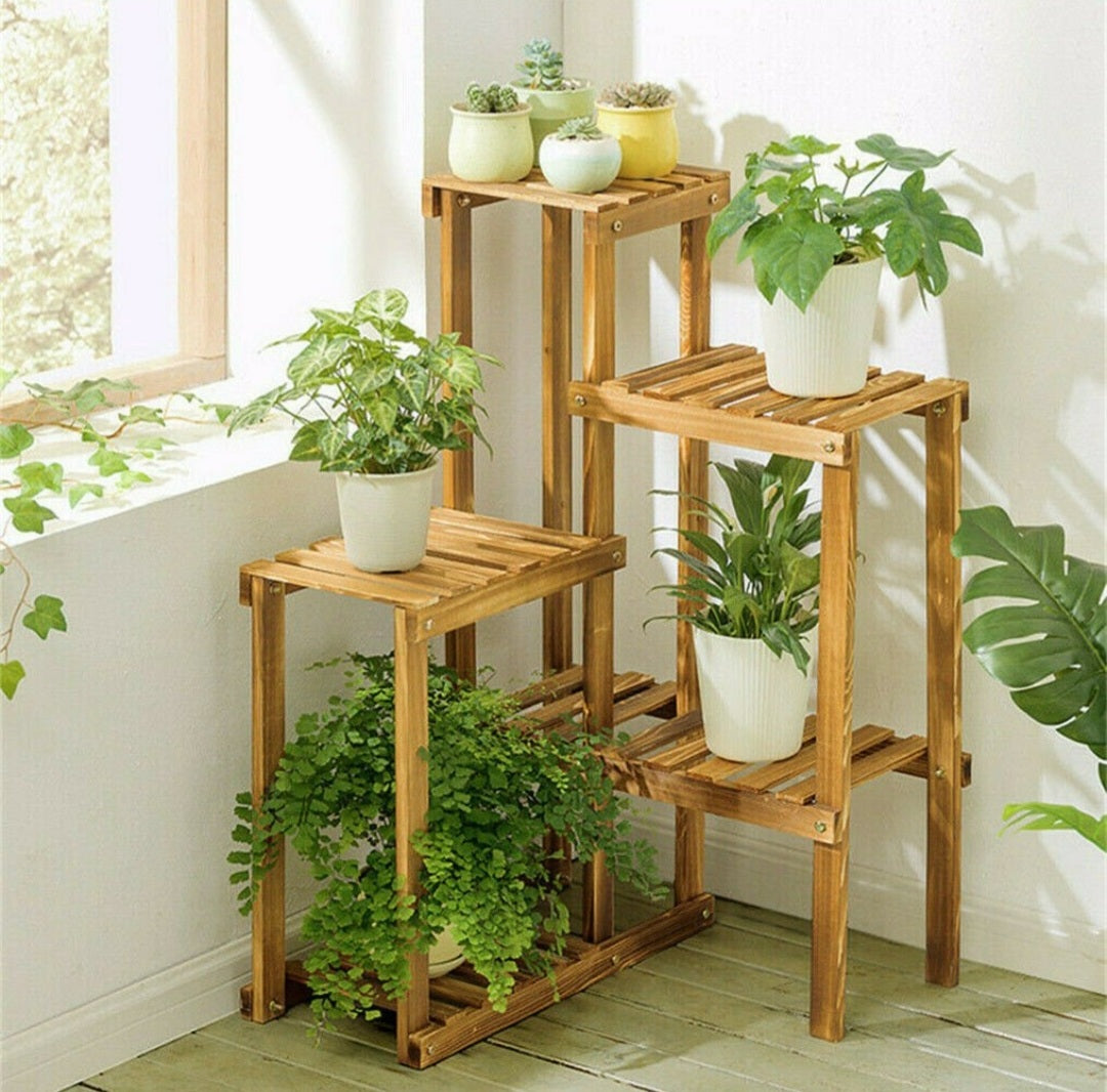 Tall Indoor Corner Plant Stand Flower Pot Shelf Rack Bonsai Window Display