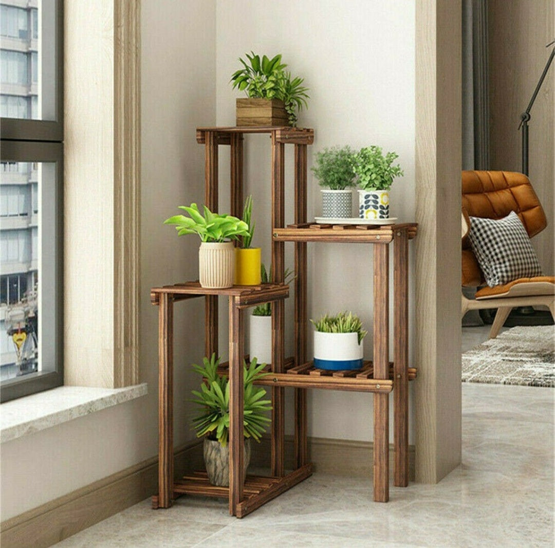 Tall Indoor Corner Plant Stand Flower Pot Shelf Rack Bonsai Window Display