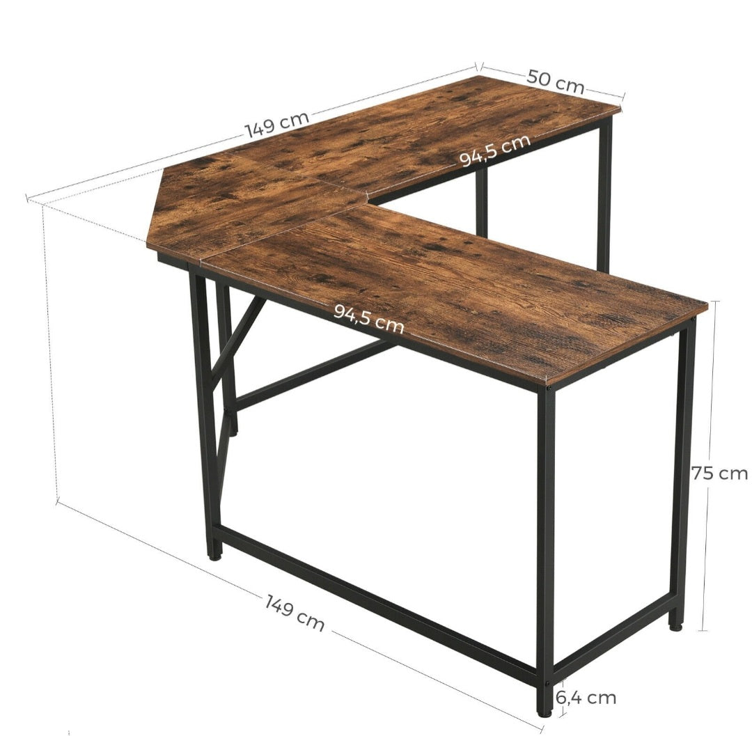 L-Shaped Computer Desk Office Workstation Corner Study Desk