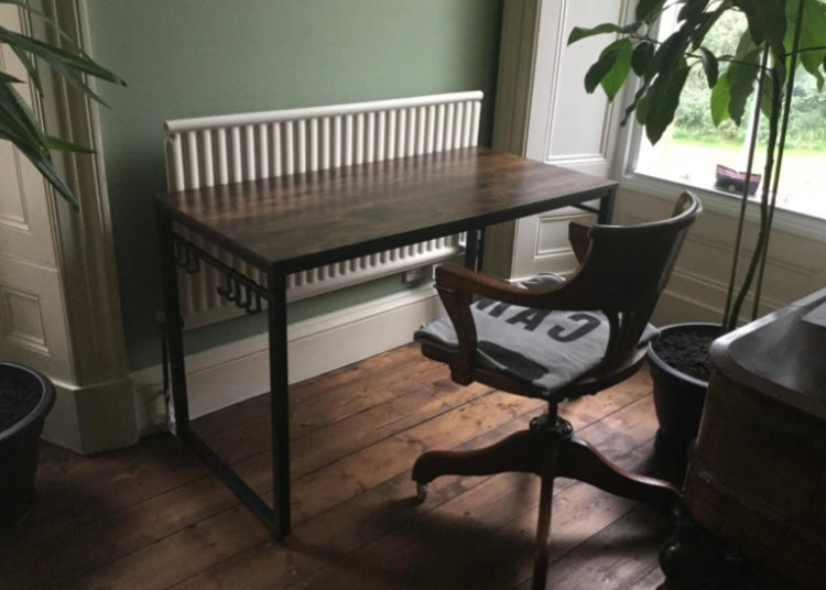 Computer Desk, Writing Desk, Home Office Desk with 8 Hooks, 120 x 60 x 75 cm, for Study