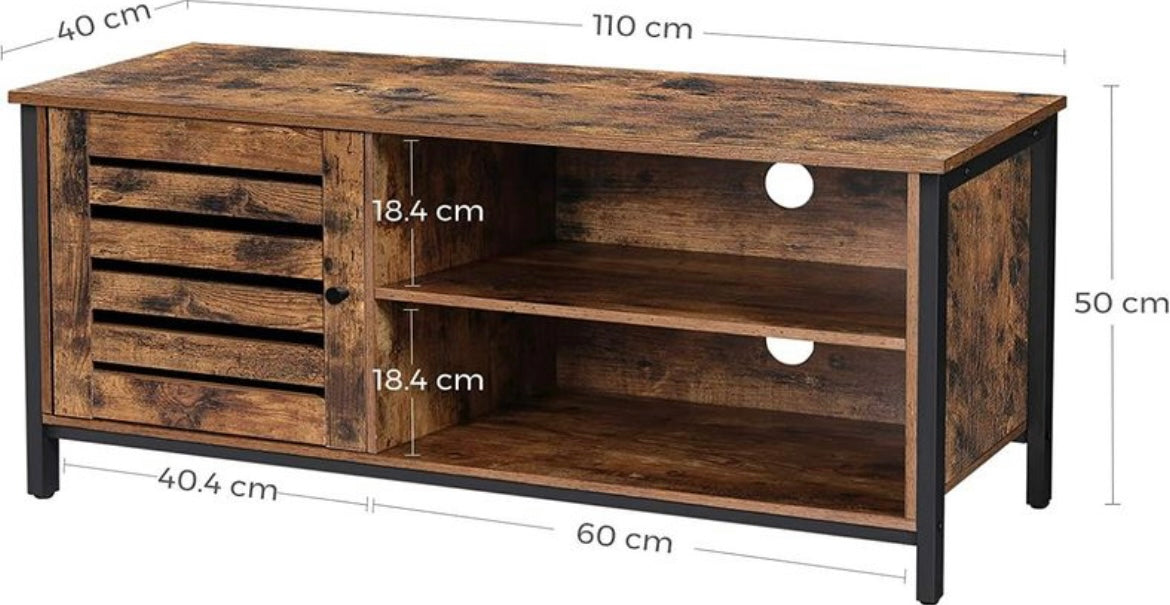 TV Cabinet for up to 50-Inch TVs TV Console, TV Stand Cabinet with Louvred Door