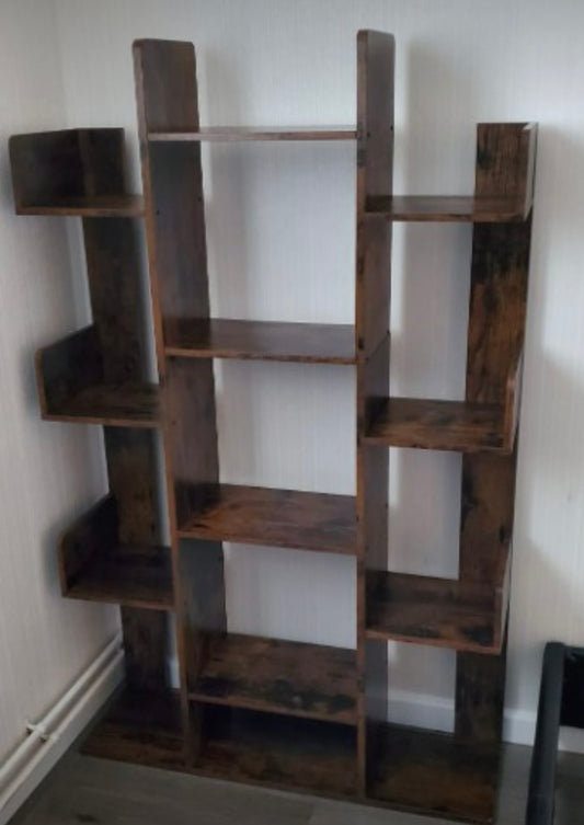 Bookshelf Tree-Shaped Bookcase 13 Storage Shelves  Rounded Corners